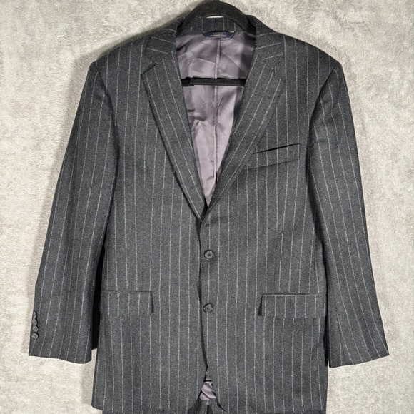 Brooks Brothers 1818 Regent Chalk Stripe Vitale Barberis Canonico Wool Suit 39R